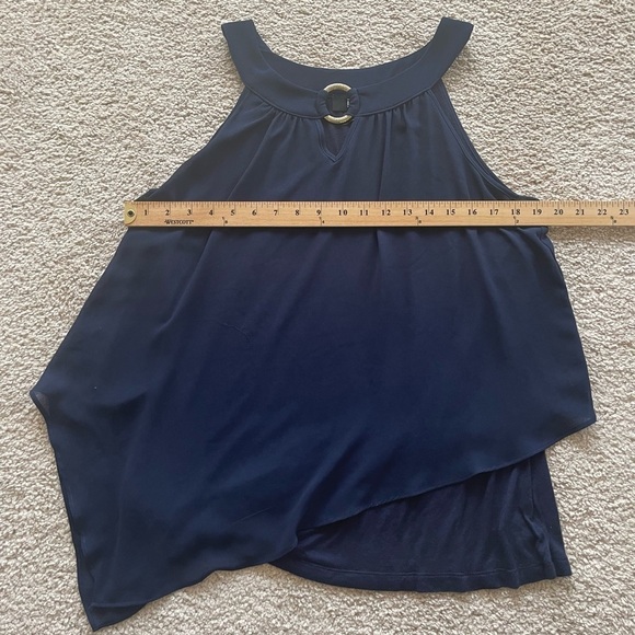 IZ BYER | Sleeveless top blouse shirt asymmetrical Flowy layered top. Size XL - Picture 5 of 5